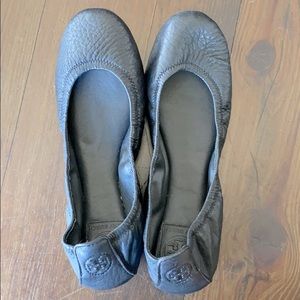 Tory Burch Black Flats